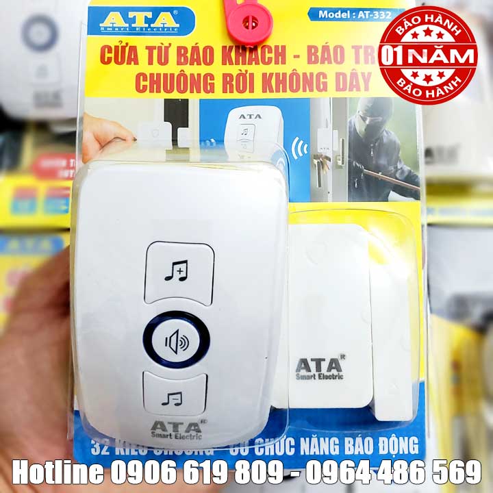 Chuông báo khách báo trộm mở cửa không dây ATA 332CT