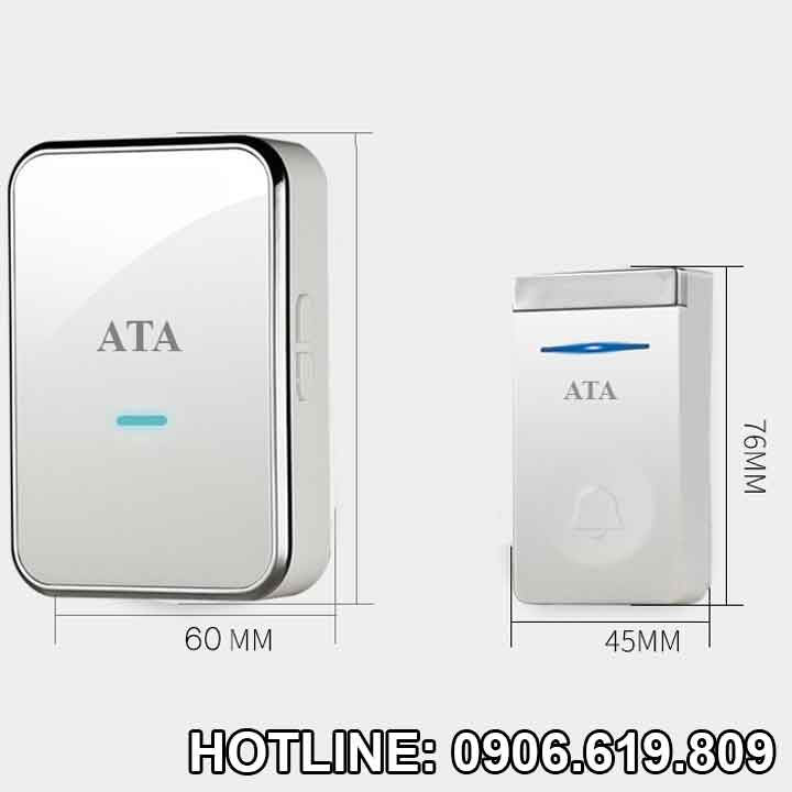 kích thước Chuông cửa không dây không dùng pin cao cấp ATA 915M