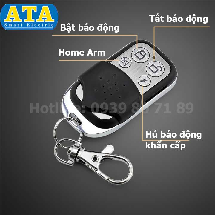 remote bật tắt trung tâm chống trộm qua điện thoại ATa sas 01